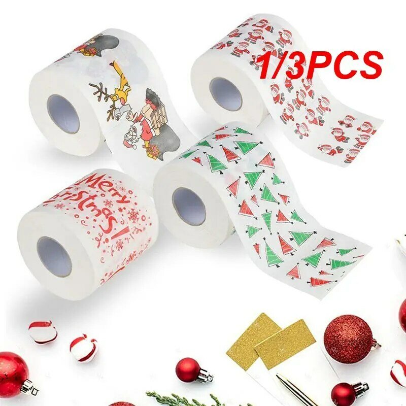 1/3pcs Weihnachts druck Servietten Home Tool Santa Claus Bad Toiletten papier Papier Weihnachten liefert Weihnachten Dekor Taschentuch niedlich hoch