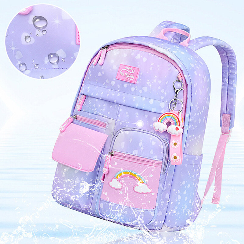Girls School Bags Backpack Kids Lightweight Waterproof Rainbow Mochilas Bag For Primary School Students Children Girl Bagpack