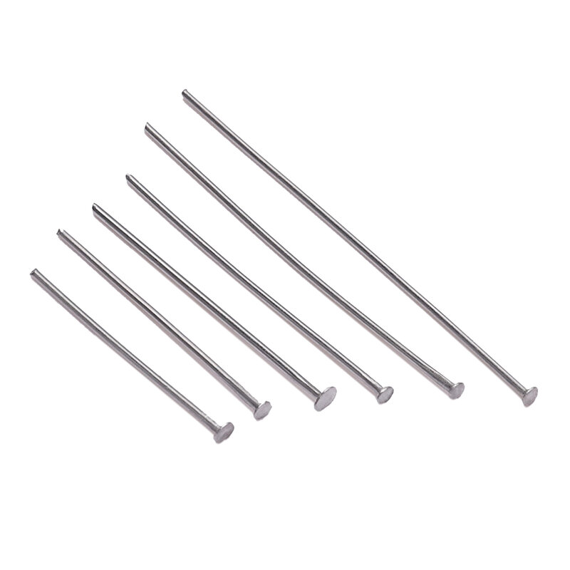100Pcs/Lot Stainless Steel Headpin Diy Jewelry Accessories Earrings Beading Eye Pins Flat Head Pins For Jewelry Making Supplies