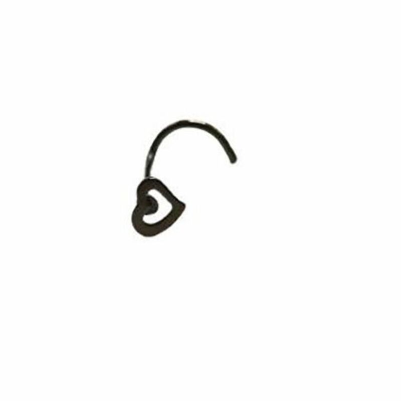 316L Surgical Steel Nose Stud Open Heart Shape Screw Studs Nose Piercing Helix Bar Septum Rings Zircon Nostril Piercing Jewelry