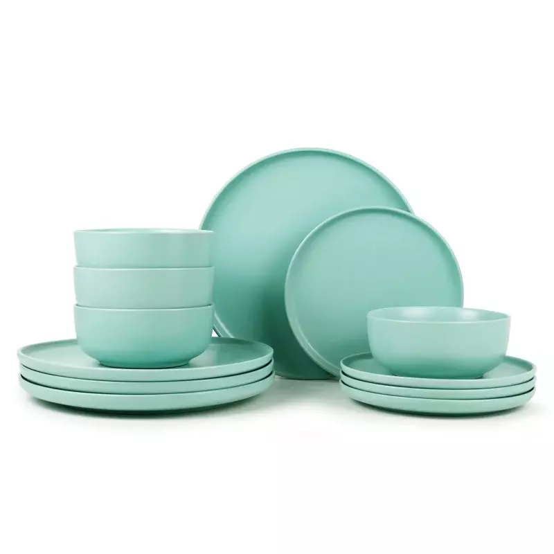 Mainstays Alessandra Mint 12-Piece Stoneware Dinnerware Set