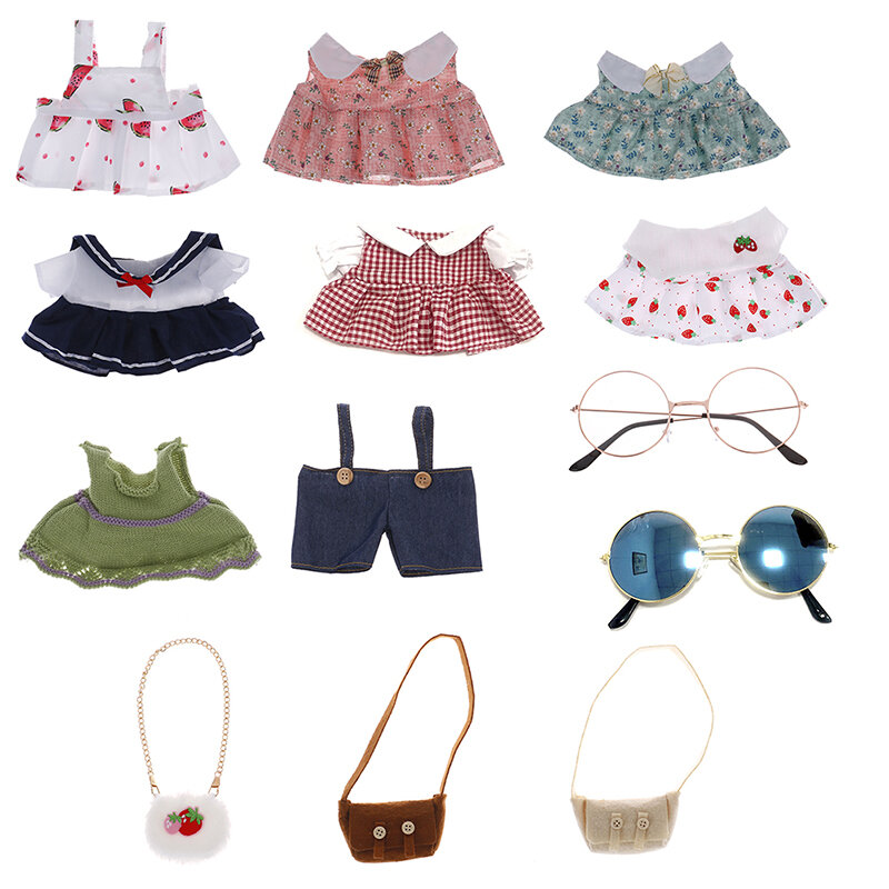 Accessoires de poupées en peluche canard, vêtements beurre, robe, lunettes, sacs, 30cm, 1 pièce