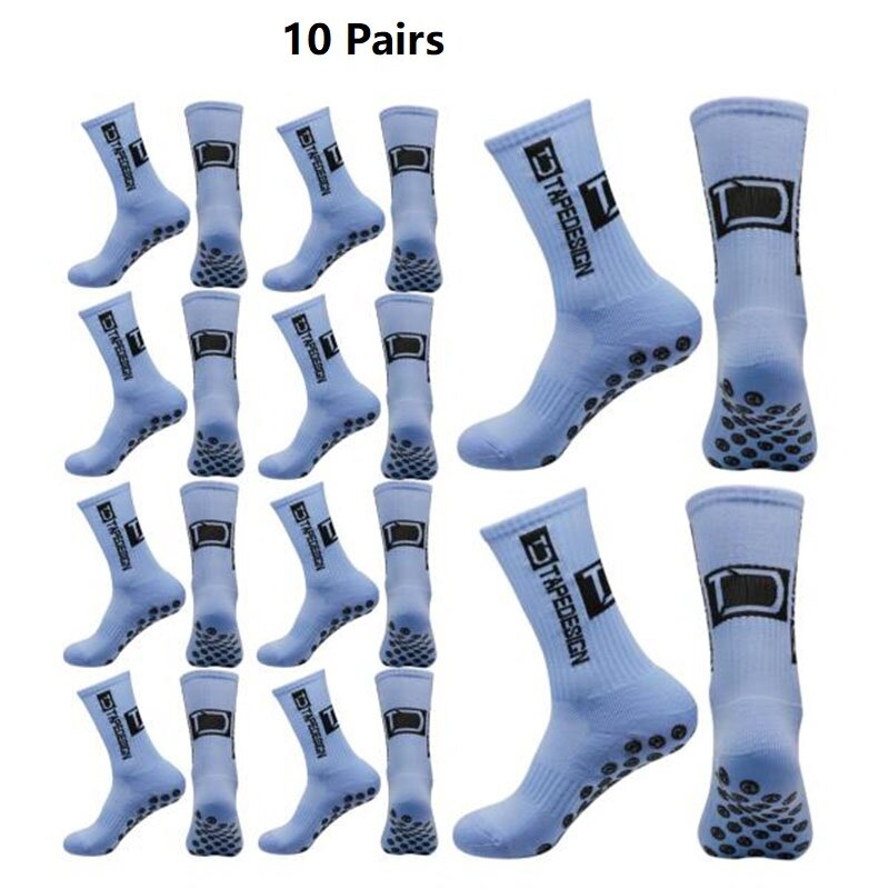 10 Paar neue Männer Frauen rutsch feste Silikon boden Fußball Socken gepolstert atmungsaktiv für Fußball Tennis Basketball Griff Socken