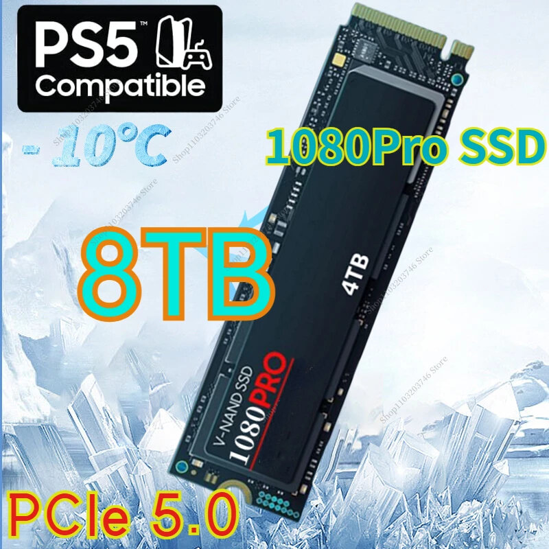 2024 Новый 1080 PRO 8TB 4TB 2 ТБ 1TB PCIe Gen 5,0x4 SSD Внутренний твердотельный жесткий диск NVMe M.2 2280 для ноутбука PS5, настольного ПК