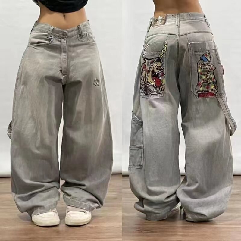 2024 Rare Vintage Y2K ECKO Plex DJ gigantic pocket wide leg baggy jeans street casual high quality pants for men and women