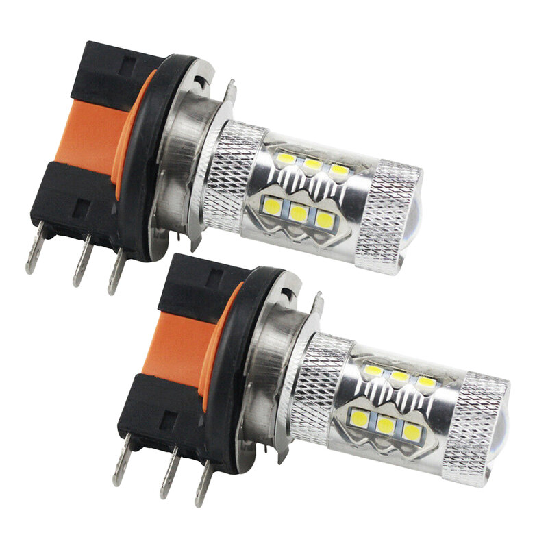 2pcs H15 Car LED Headlight Bulb DC 12V-24V 80W For TRX420 TRX500 2014-2018 WHITE 6500K Hight Low Beam Fog Lamp