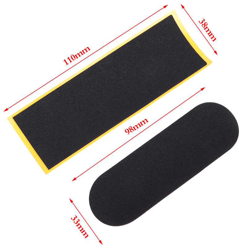 5Pcst Black Fingerboard Deck Uncut Tape Stickers Black Foam Grip Tape Stickers 2 Size