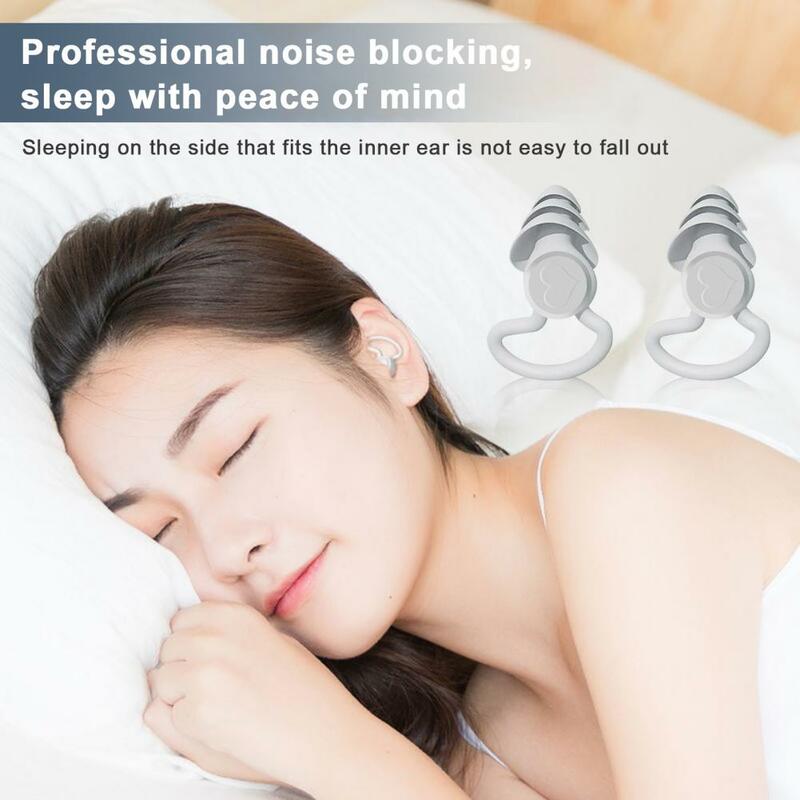ที่อุดหูใส่นอนใช้งานได้จริงกันน้ำป้องกันการได้ยินซิลิกาเจลป้องกันการนอนกรน