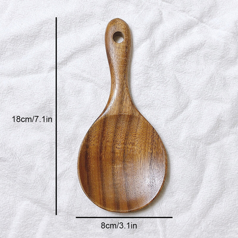 Teak Cooking Spoons Soup Rice Paddle Scoop Kitchen Wood Household Long-handled Spatula Non-Stick Tool Set Tablespoon