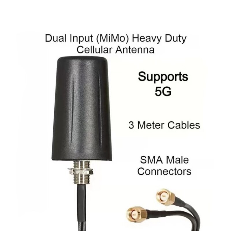 Ăng-ten đầu vào kép động 600-6000 MHz 15DBi 4G5G LTE với đầu nối SMA Male 40GE