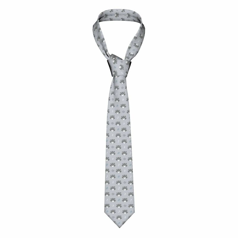 Herren Krawatte klassische dünne süße Waschbär Köpfe Krawatten schmalen Kragen schlanke lässige Krawatte Accessoires Geschenk