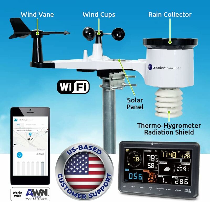 Pacote de Tempo Ambiente com Wi-Fi, Estação Meteorológica Inteligente para a Piscina, Monitoramento Remoto e Alertas, WS-2902