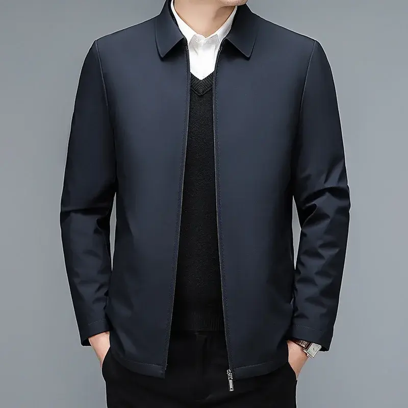 2024เสื้อแจ็คเก็ตขนเป็ดคอปกของผู้ชาย, เสื้อแจ็คเก็ตขนเป็ดให้ความอบอุ่นมีซับในถอดออกได้สำหรับฤดูหนาว