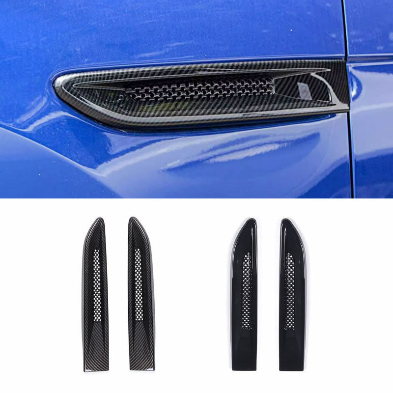 Side Car Air Outlet Fender guarnição, carbono textura, preto brilhante, decorar capa para Jaguar XF XFL XE F-Pace, ritmo F, X761, 2016, 2017