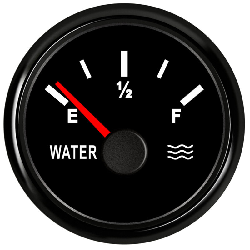 Medidores de nivel de agua blancos, dispositivos de medición de nivel de agua impermeables, retroiluminación roja para barco automático, 0-190ohm, 240-33ohm, 52mm, envío gratis