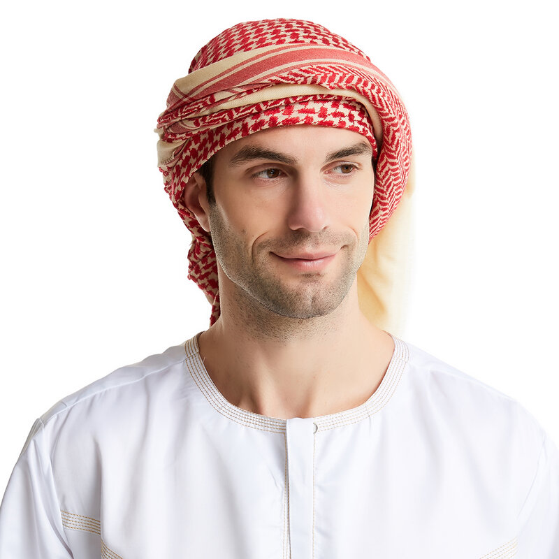 55 Inch Moslim Heren Wol Hoge Kwaliteit Geruite Hadj Handdoeken Arabisch Midden Oosten Mannelijke Volwassenen Gratis Maat 140*140Cm Ihram Vierkante Hijabs