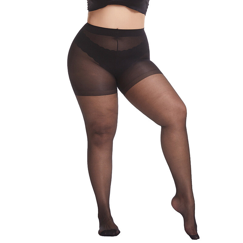 Kave Plus Size Stretchy Stockings Women Summer Pantyhose Black Sheer See Through Slim Tights Office Ladies Underwear Leggings