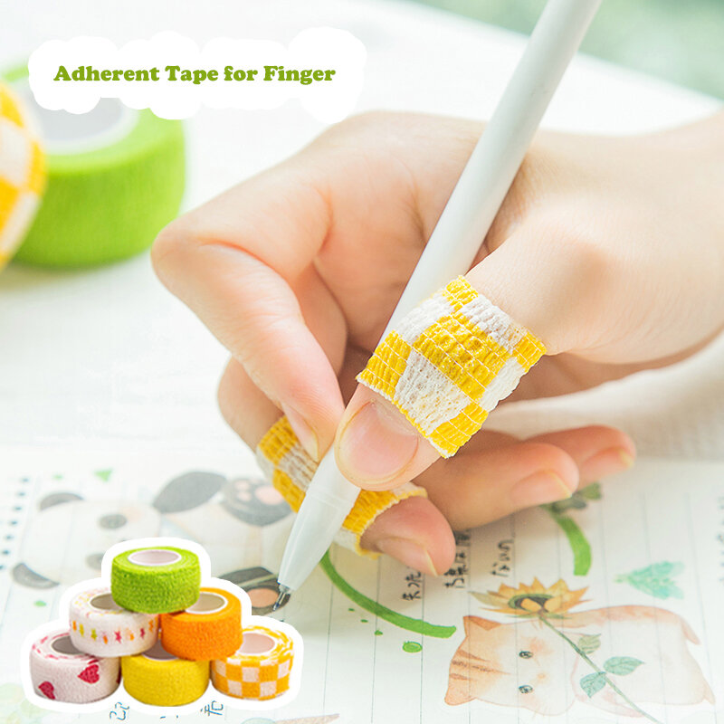 Cinta adhesiva autoadhesiva para envolver los dedos, vendaje bonito de 4,5 m, suministros escolares de papelería elástica