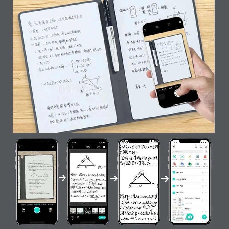 A5 Reusable Whiteboard Notebook Memo Book With Free Whiteboard Pen Erasing Cloth Weekly Planner Portable Notebooks
