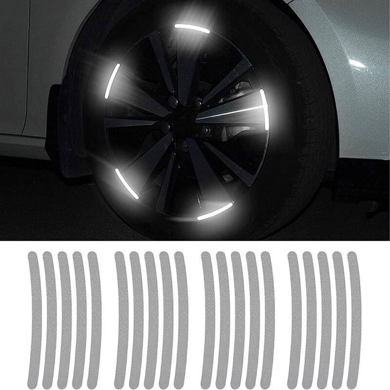 Adesivo auto para aro de pneu de carro e moto, faixa luminosa de segurança para decoração de automóveis e motocicletas