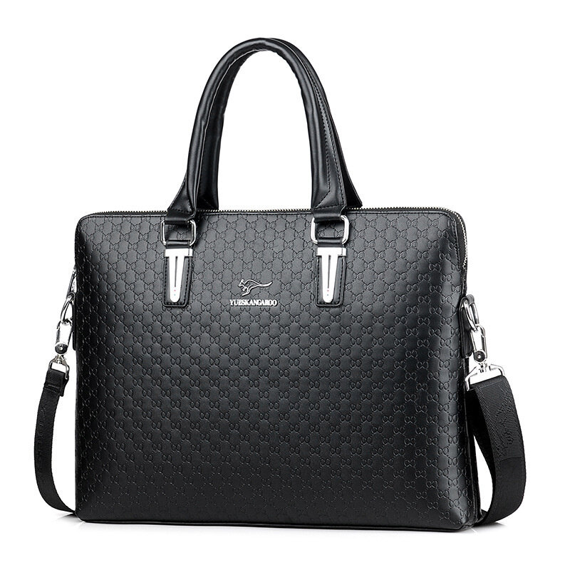 Maleta de couro de luxo masculina, bolsa horizontal, sacola, grande capacidade, mensageiro de ombro, laptop de negócios, masculino