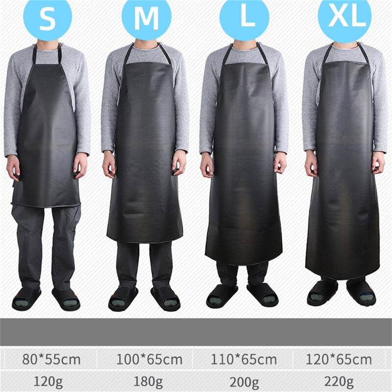 Avental preto longo para área de limpeza, avental durável, estendido para uso doméstico, cozinha de alta qualidade, novo, preto