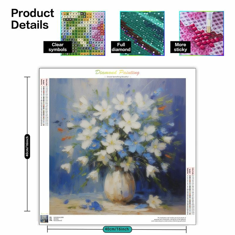 GATYZTORY 5D Diamond Painting Full Drill Square Floral Cross Stitch Diamond Embroidery Sale Blue Flower Rhinestones Pictures