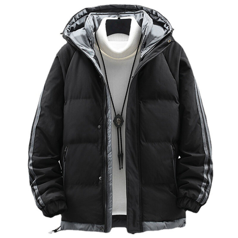 Jaqueta acolchoada de algodão masculina, tamanho grande, curta espessada, roupa de trabalho casual, inverno, roupa diária
