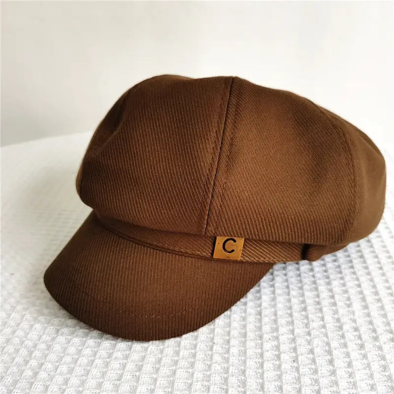 Cappelli ottagonali Vintage primavera autunno cappello caldo per abbigliamento donna berretto moda per donna berretti donna tinta unita Gorras Zm1568