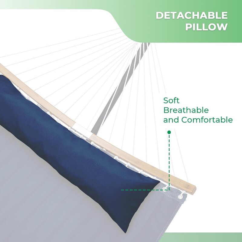SUPERJARE-hamaca de barra curvada con soporte, marco de hamaca resistente para 2 personas, almohada desmontable y bolsa de transporte portátil