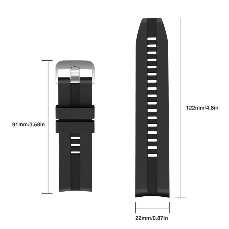 22mm Watch Gt 2 Strap For Huawei Watch gt 2/2e/3 pro 46MM Strap Silicone Wrist Bracelet correa Samsung Galaxy watch 3/45mm/46mm