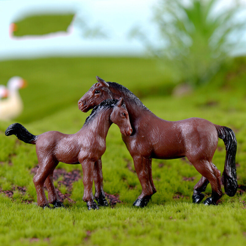 1 szt. Mini figurki zwierząt gospodarskich realistyczny Model zwierzęcia pies kaczka świnia hodowla koni symulowana rzeźba drobiu
