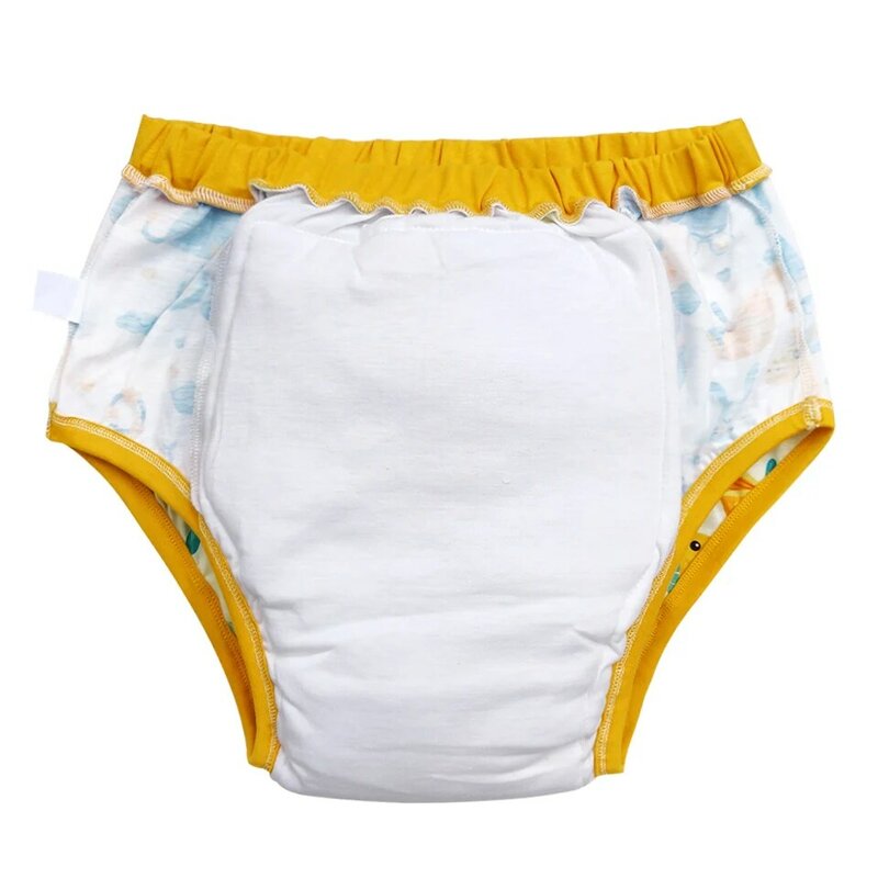 キリン-大人のための黄色の防水パンツ,取り外し可能で再利用可能な生地で作られた赤ちゃんのパンティー