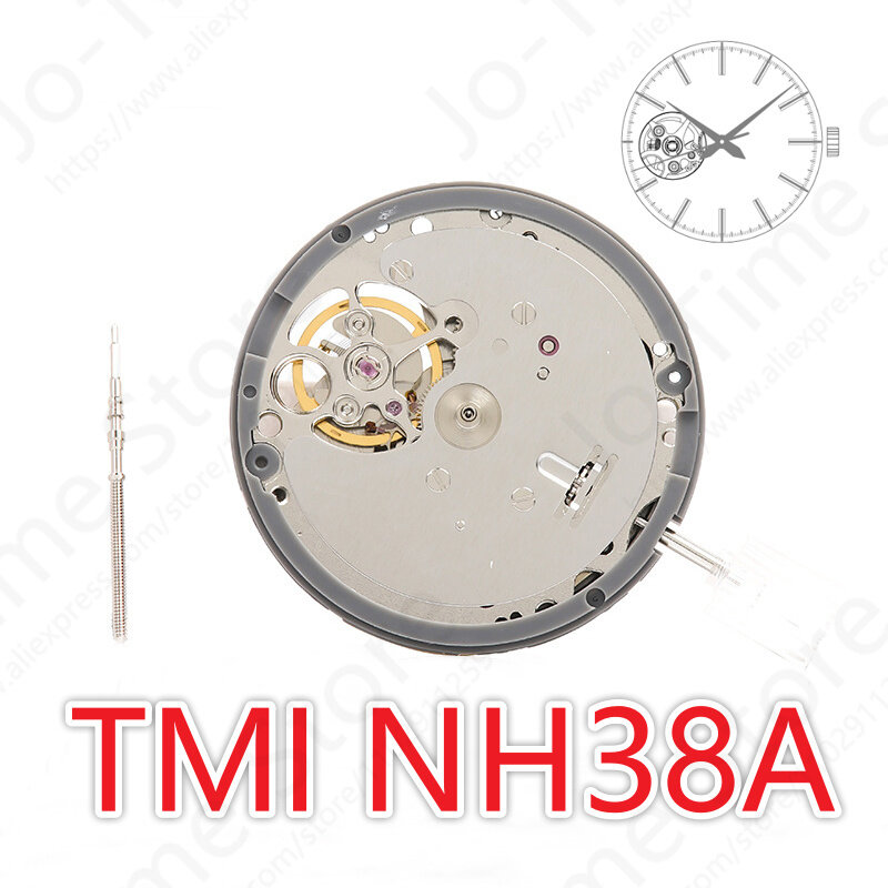 حركة ساعة NH38A NH38 ، لف ذاتي أوتوماتيكي ، ميكانيكي ، 24 مجوهرات ، ساعات عالية الجودة ، أجزاء ملحقات