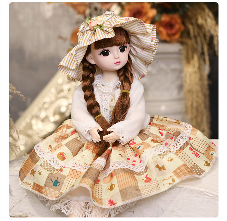 Bambola con abito di moda 30cm 22 bambole snodate mobili accessori giocattolo vestiti vestito per bambola BJD giocattolo fai da te per ragazze