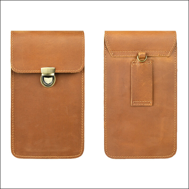 Мужская поясная сумка из натуральной кожи AIGUONIU, модная маленькая поясная сумка, высококачественные Поясные Сумки на бедра, брендовая сумка для сотового телефона