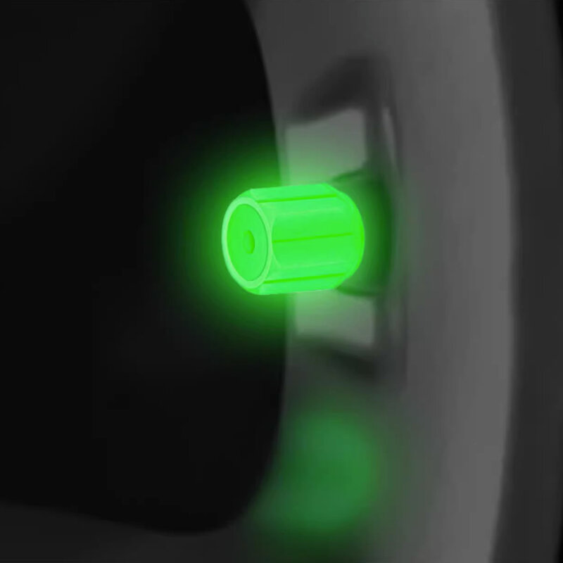 Copertura dei cappucci dello stelo della valvola del pneumatico luminoso 2 pezzi luce notturna illuminata universale auto camion SUV moto bici verde
