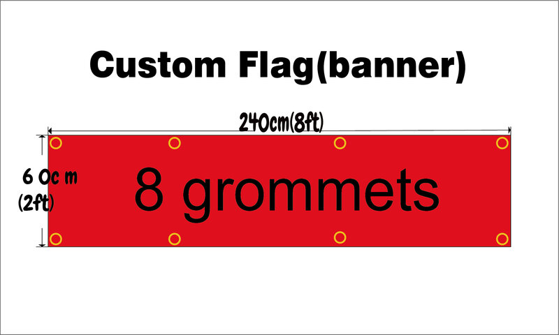 مخصص 2x8FT راية 60X240cm أي حجم العلامة التجارية شعار نادي رياضي داخلي في الهواء الطلق حية اللون الديكور تعزيز مزدوجة مخيط