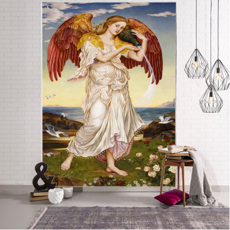 Oeuvre de peintre de renommée mondiale, peinture de Dieu Jésus Ange, décoration de fond, tapisserie, décoration de fond de maison