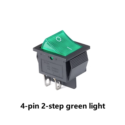 New KCD4 16A 250VAC 20A 125VAC Boat Type Rocker Switch 4/6 Pin 2/3 Positions with Black Red, Green, Blue and Yellow Lights