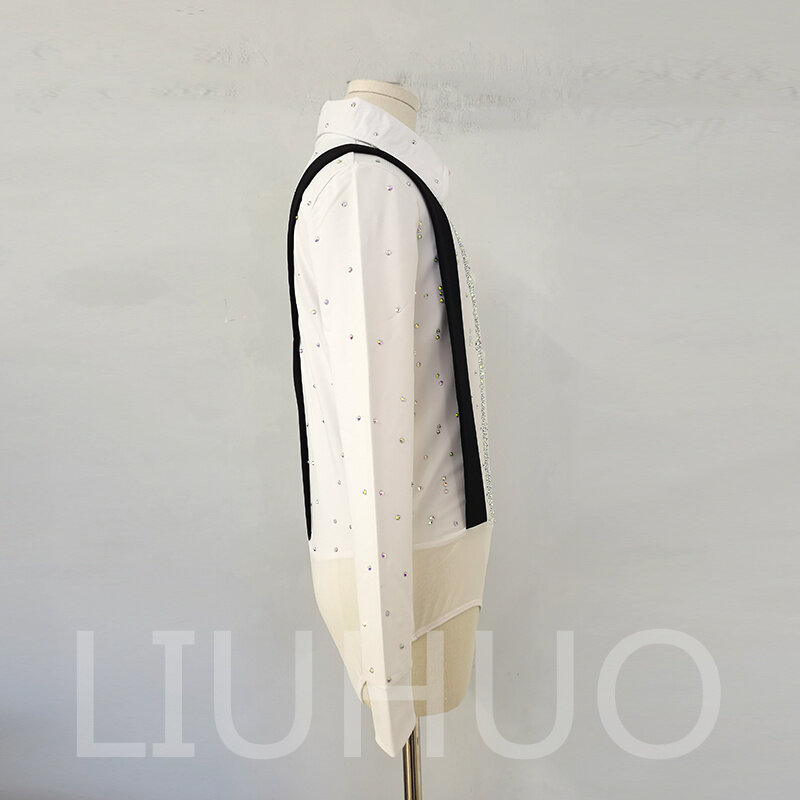 Liuhuo-アイスフィギュア男の子のためのスケートスーツ、スパンデックスの競技、ストレッチ、10代、卸売り