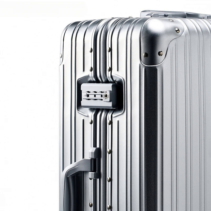 Luksusowa walizka z całkowicie aluminiowym stop magnezu pokrowiec na wózek biznes metalowa walizka uniwersalna torba na pokład na koła