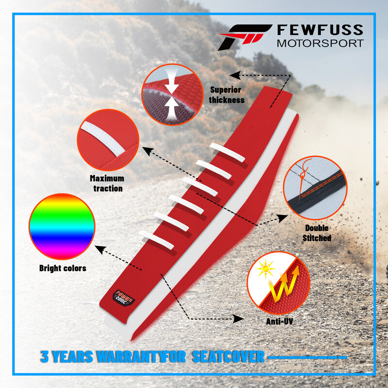 FEWFUSS-funda de asiento acanalada para SXF EXC KXF CRF YZF WR TC TE, protección antideslizante, juego impermeable