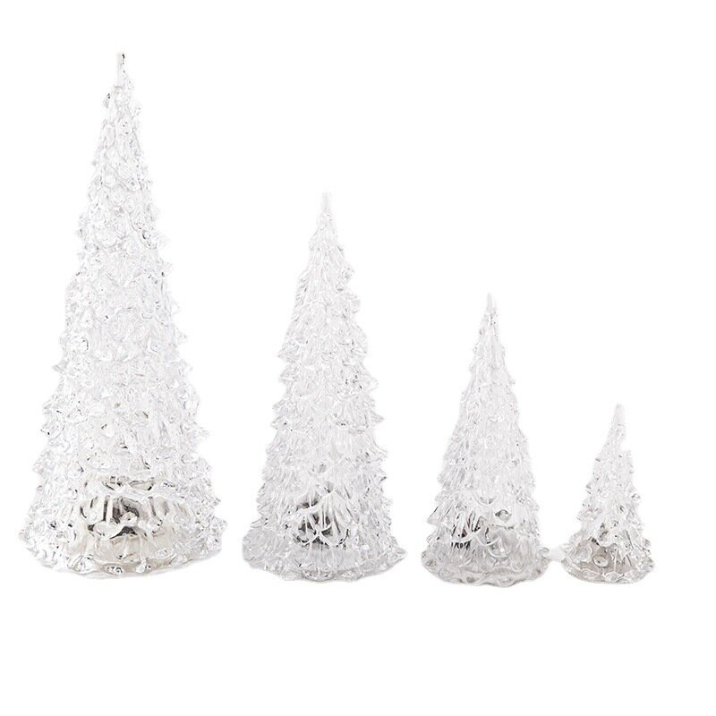 Colorful Acrylic LED  Christmas Tree Night Light Holiday Party Decoration 2022 New Year Children Desktop  Christmas Tree