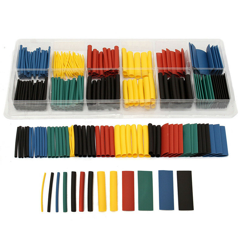 280PCS/Lot Assortment Ratio 2:1 Heat Shrink Tubing Tube Sleeve Sleeving Electronic Insulate Supplies For Wire Wrap Kit With Box