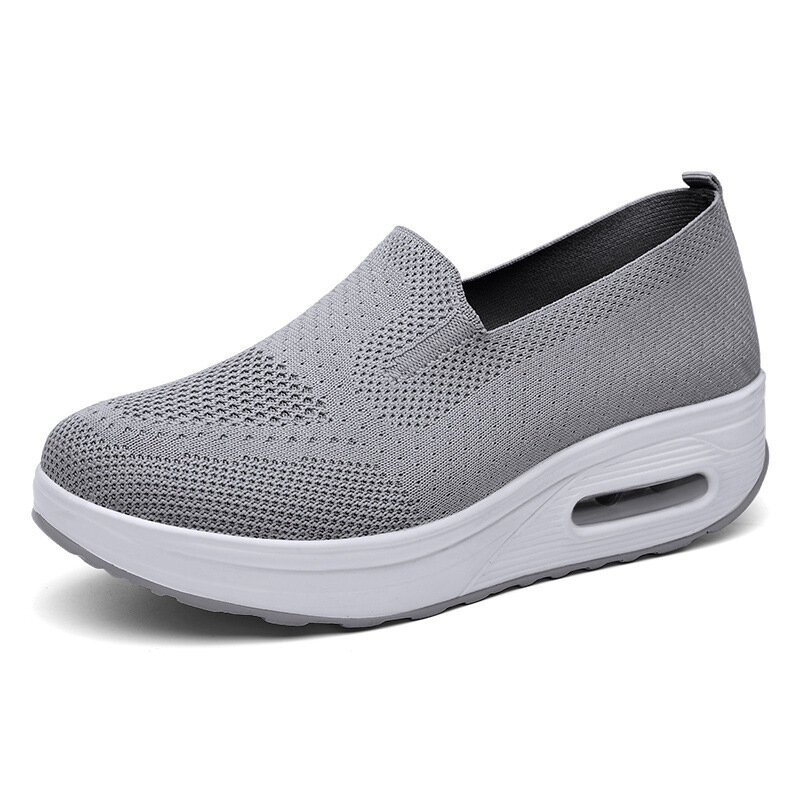 Women For Sneakers New Comfy Light Thick Sole Breathable Mesh Female Shoes Slip-On Durable Spring Stylish Leisure Flats Size 42