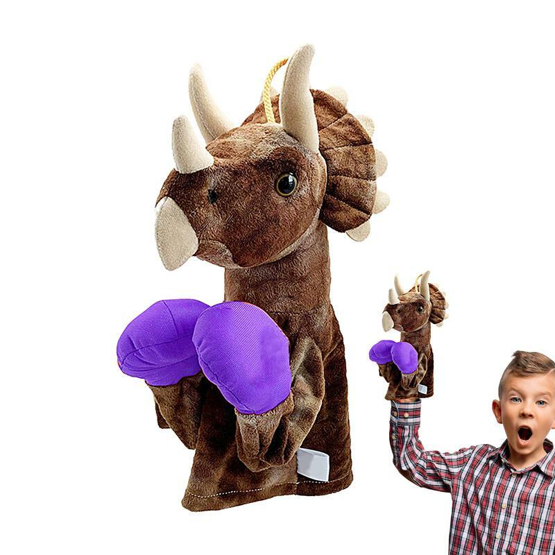 Burattini a mano per bambini polpo/triceratopo forma boxe azione animale peluche Inspire bambino per esplorare divertimento ed educazione