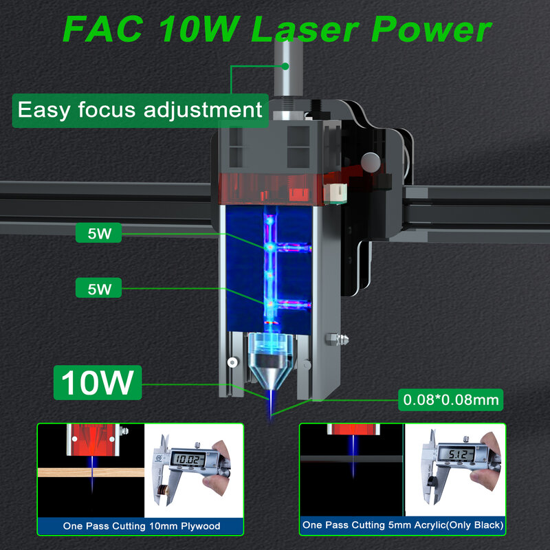 ZBAITU 81 x46cm incisore Laser, 2 In 1 Doide 80W Laser legno acrilico metallo incisione macchina da taglio stampa con Offline/FAC