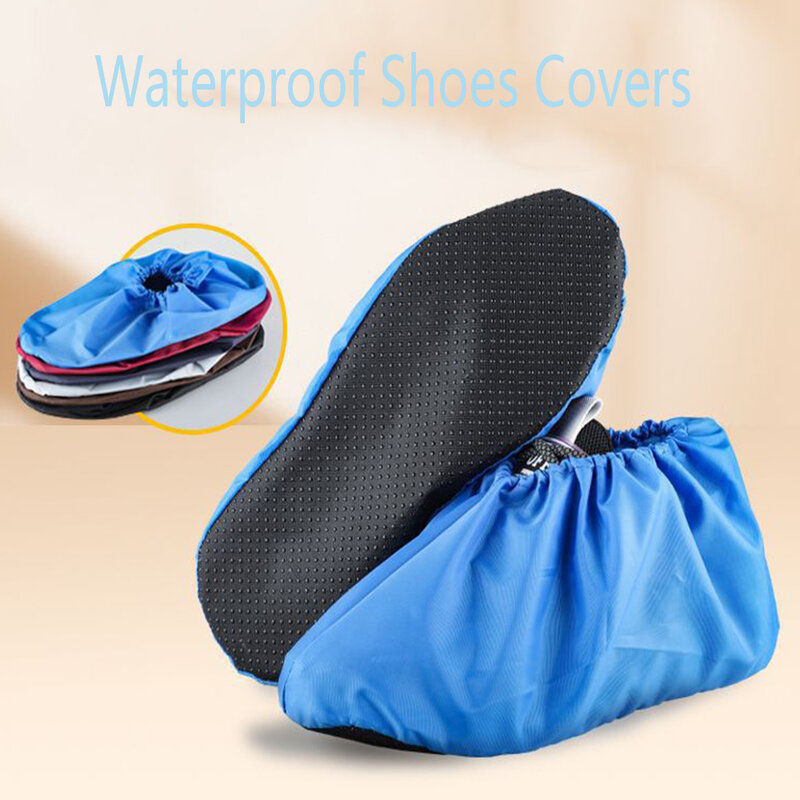 1 Pasang penutup sepatu antiair antiselip, Sarung sepatu dalam ruangan dapat dicuci, pelindung sepatu elastisitas dapat digunakan kembali membersihkan karpet lantai