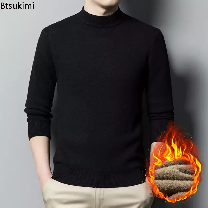 New2024 Men's Thick Warm Sweater Tops Autumn Winter Turtleneck Long Sleeve Pullover Sweater Blouse Top Slim Men Winter Clothing